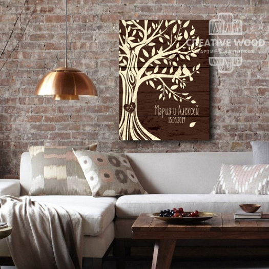 Картины в интерьере артикул Правила дома - Фамильное дерево, Правила дома, Creative Wood